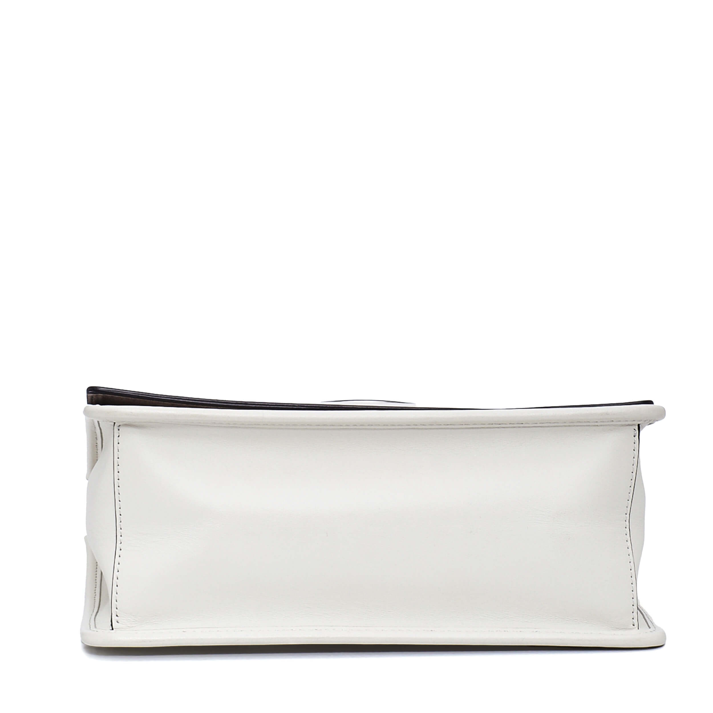 Fendi - White Smooth Leather Medium Kan I F Shoulder Bag